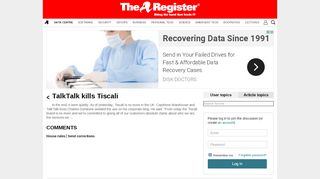 
                            6. TalkTalk kills Tiscali • The Register Forums
