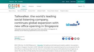 
                            10. Talkwalker, the world's leading social listening company, continues ...
