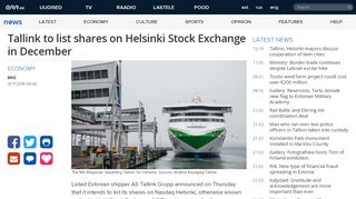
                            11. Tallink to list shares on Helsinki Stock Exchange in December - ERR