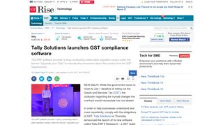 
                            13. Tally Solutions launches GST compliance software - The Economic ...