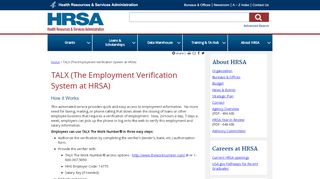 
                            12. TALX (The Employment Verification System at HRSA) | ...