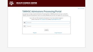 
                            7. TAMHSC Admissions Processing Portal - Texas A&M Health Science ...