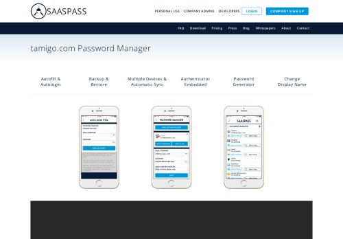 
                            13. tamigo.com Password Manager SSO Single Sign ON - SAASpass