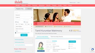 
                            6. Tamil Kurumbar Matrimonials - No 1 Site for Tamil ... - Shaadi.com