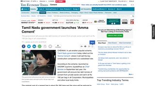
                            11. Tamil Nadu government launches 'Amma Cement' - The Economic ...