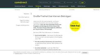 
                            13. TAN-Freiheit: Große Freiheit bei kleinen Beträgen | comdirect.de