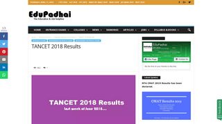 
                            10. TANCET 2018 Results Declared, Check here, Procedure to check ...