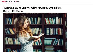 
                            11. TANCET 2019 Exam, Admit Card, Syllabus, Exam Pattern