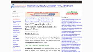 
                            10. TANCET 2019 Registration | Application Form, Entrance Test Dates ...