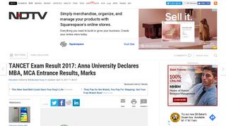 
                            9. TANCET Exam Result 2017: Anna University Declares MBA, MCA ...