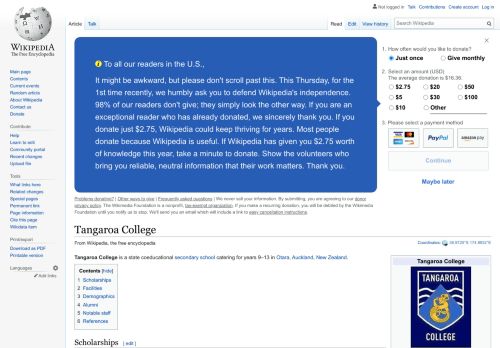 
                            7. Tangaroa College - Wikipedia