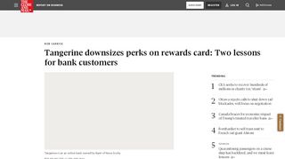 
                            7. Tangerine downsizes perks on rewards card: Two lessons for bank ...