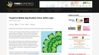 
                            11. Tangerine Mobile App Enables Voice, Selfie Login - FindBiometrics