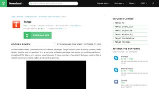
                            12. Tango - Free download and software reviews - CNET Download.com