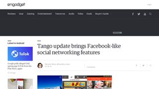 
                            8. Tango update brings Facebook-like social networking features