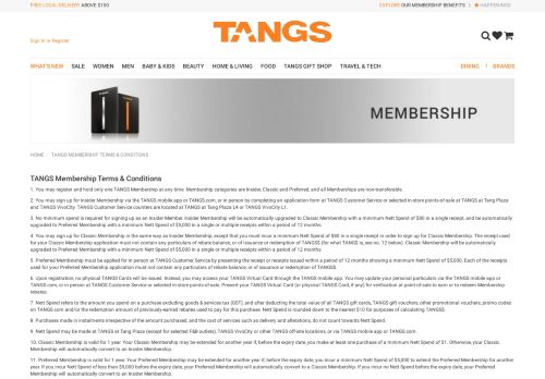 
                            5. TANGS Membership Terms & Conditions