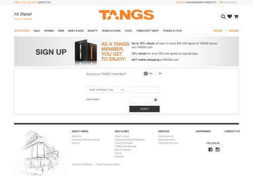 
                            6. TANGS - Sign Up