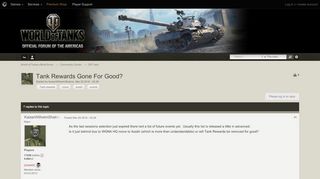 
                            2. Tank Rewards Gone For Good? - Off-Topic - World of Tanks official ...