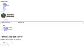 
                            13. Tanki online test server - Archive - Tanki Online Forum