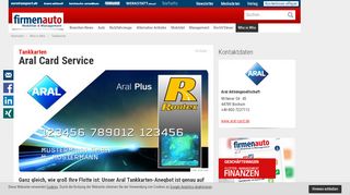 
                            8. Tankkarten: Aral Card Service - firmenauto