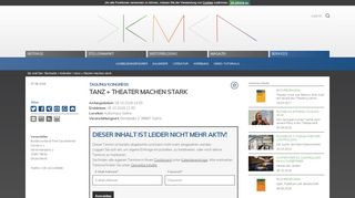 
                            13. tanz + theater machen stark - Kulturmanagement Network