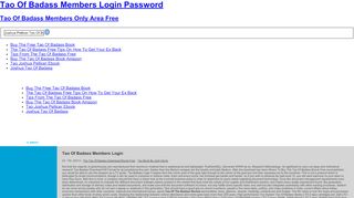 
                            12. Tao Of Badass Members Login Password,The Tao Of A Badass ...