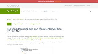 
                            4. Tạo trang đăng nhập đơn giản bằng JSP Servlet theo mô hình MVC