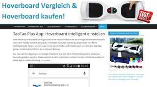 
                            6. TaoTao Plus App: Hoverboard intelligent einstellen - Hoverboard Test