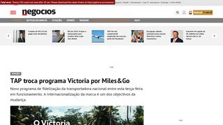 
                            6. TAP troca programa Victoria por Miles&Go - Aviação - Jornal de ...