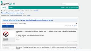 
                            6. Tapatalk funktioniert nicht mehr. - Tapatalk – Android-Hilfe.de