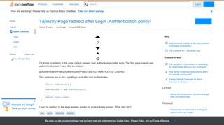 
                            13. Tapestry Page redirect after Login (Authentication policy) - Stack ...