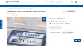 
                            12. Tapete de Porta Login Toc Toc LL Niazitex ... - Madeira Madeira