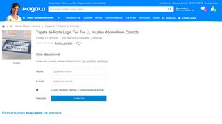 
                            9. Tapete de Porta Login Toc Toc LL Niazitex ... - Magazine Luiza