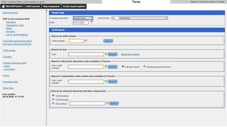 
                            5. Tares: Tariff search