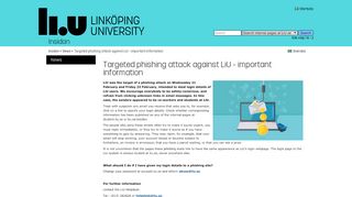 
                            5. Targeted phishing attack against LiU - important information: News ...