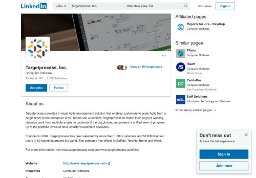
                            9. Targetprocess, Inc. | LinkedIn