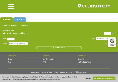 
                            3. Tarifrechner : Clubstrom