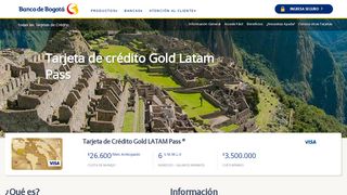 
                            7. Tarjeta de Crédito Gold LATAM Pass: Acumula Millas - Banco de Bogotá