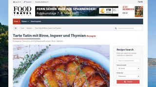 
                            8. Tarte Tatin mit Birne, Ingwer und Thymian | Food and Travel Magazine ...