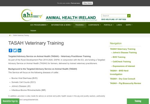 
                            5. TASAH Veterinary Training – Animal Health Ireland