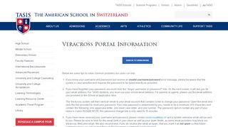 
                            8. TASIS The American School in Switzerland: Veracross Portal Information