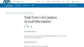 
                            12. Task Force on Campus Sexual Misconduct - American Bar Association