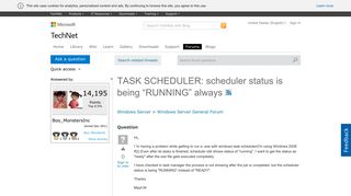 
                            2. TASK SCHEDULER: scheduler status is being “RUNNING” always - Microsoft