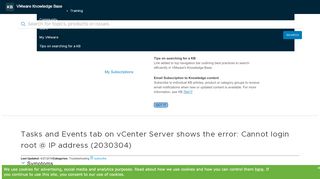 
                            5. Tasks and Events tab on vCenter Server shows the error: Cannot login ...