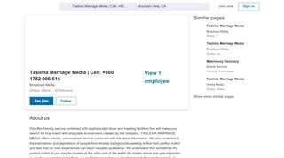 
                            11. Taslima Marriage Media | Cell: +880 1782 006 615 | LinkedIn