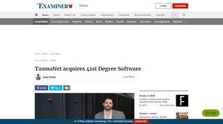 
                            6. TasmaNet acquires 41st Degree Software | The Examiner