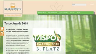 
                            8. Taspo Awards 2018 - Kleeschulte GmbH & Co. KG - Kleeschulte Erden