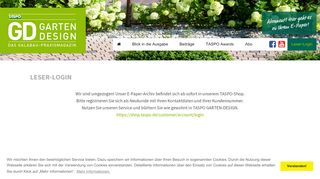 
                            10. TASPO GARTEN-DESIGN | Leser-Login