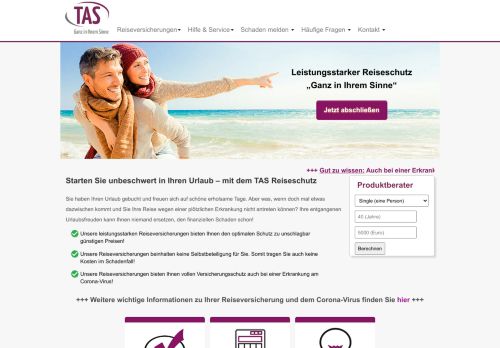 
                            13. TAS.reiseversicherungen - Startseite - Günstige Reiseversicherungen ...