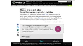 
                            7. Tastatur-App: Nutzer ärgern sich über Verschlimmbesserungen bei ...